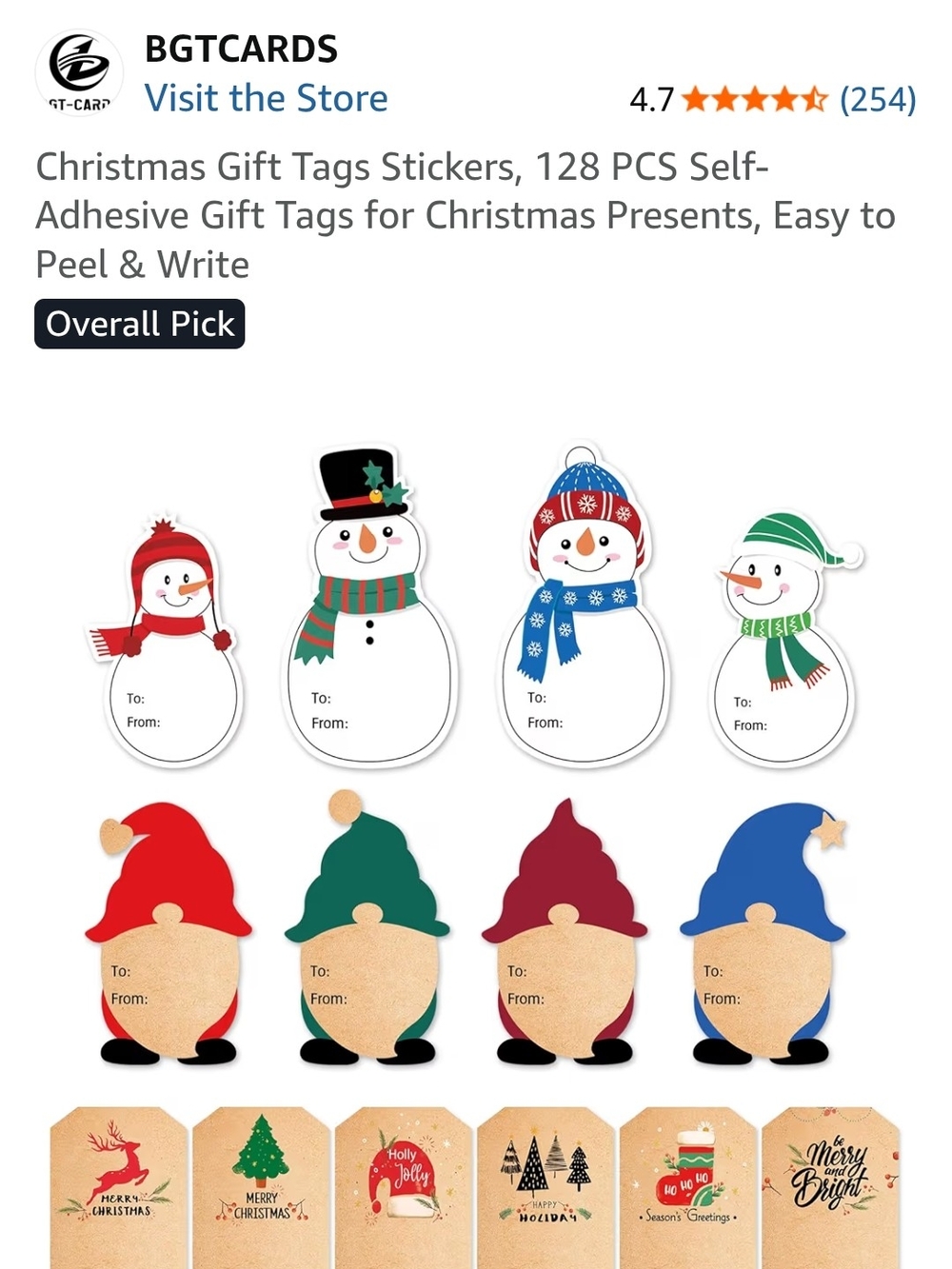 Christmas Gift Tags Stickers - Grinch (Bundle Of 11) 128pcs Each One